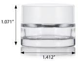 Glass Low Profile Balm Jar in Clear with White Foam Lined Lid (12 Pack)