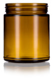 9 oz Amber Glass Large Straight Sided Jar with Airtight, Smell Proof, BPA Free Lids  ( 6 pack)