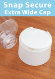 Clear Professional Cylinder PET Plastic Bottles (BPA Free) with Wide White Disc Cap (12 Pack)
