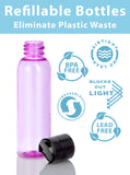 (12 Pack) 2 oz Pink Cosmo Round PET Plastic Bottle with Black Disc Cap