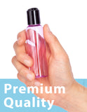 (12 Pack) 2 oz Pink Cosmo Round PET Plastic Bottle with Black Disc Cap