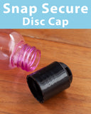 (12 Pack) 2 oz Pink Cosmo Round PET Plastic Bottle with Black Disc Cap
