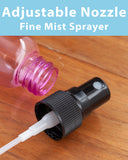 (12 Pack) 2 oz Pink Cosmo Round PET (BPA Free) Plastic Bottle with Black Fine Mist Sprayer