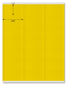 Yellow 2.83" x 1.5" Rectangle Labels for Laser and Inkjet Printers with Downloadable Template and Printing Instructions,  5 Sheets, 105 Labels (Y28)