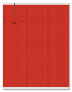 Red 2.83" x 1.5" Rectangle Labels for Laser and Inkjet Printers with Downloadable Template and Printing Instructions,  5 Sheets, 105 Labels (TR28)