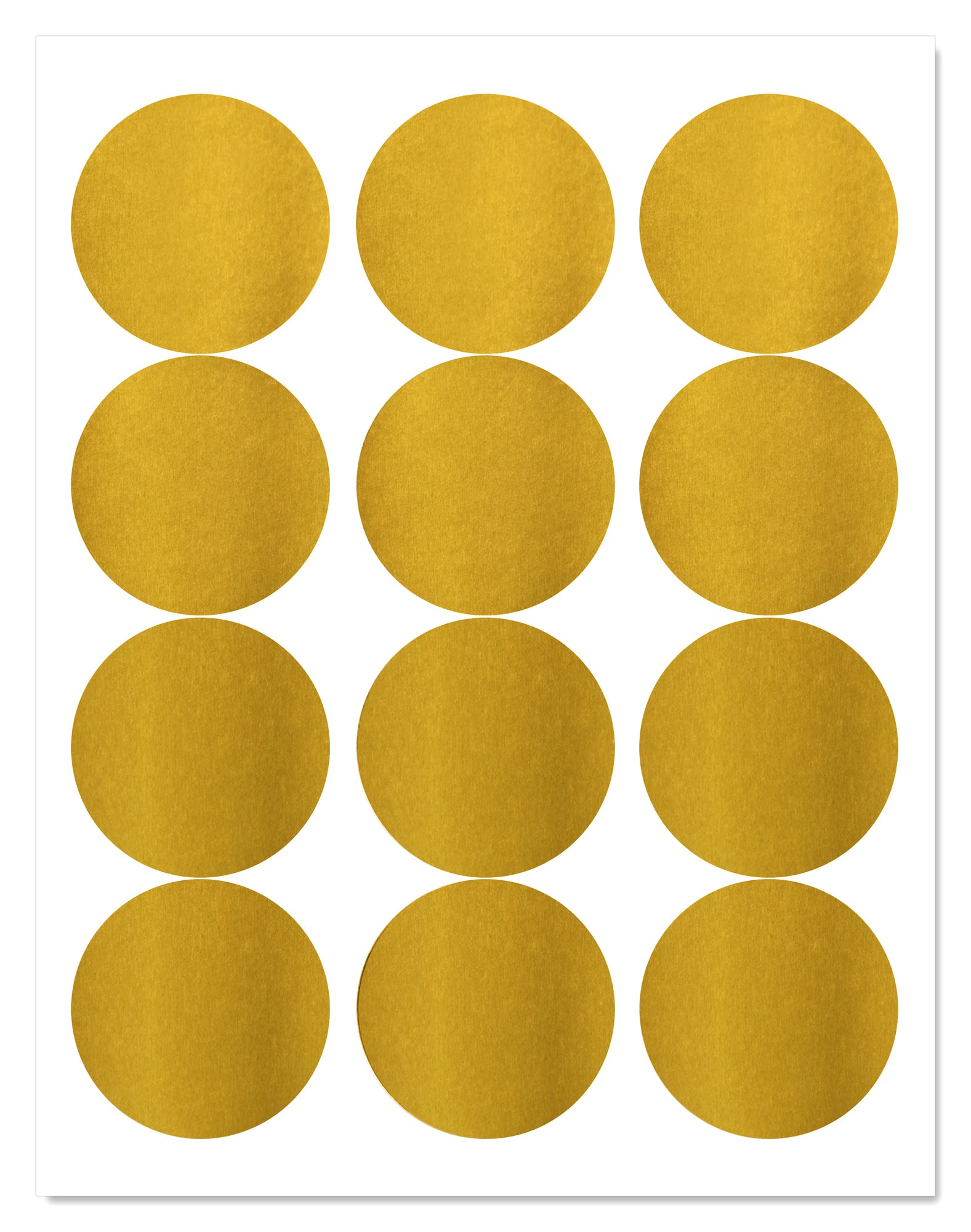 Shiny Gold Foil 2.5 Inch Diameter Circle Labels for Laser Printers with  Template and Printing Instructions