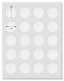 Standard White Matte Round Perforated Center Seal Labels, 1.5 Inch Diameter, With Downloadable Template and Printing Instructions, 10 Sheets, 120 Labels (XP15)