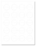 Waterproof Clear Gloss 1.5 Inch Circle Perforated Center Seal Labels for Laser Printers with Downloadable Template and Printing Instructions, 5 Sheets, 100 Labels (RC15)