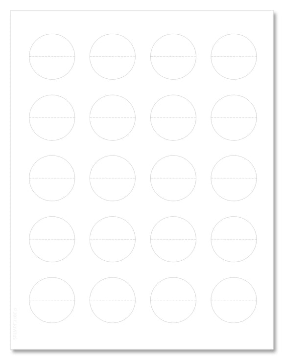 Standard White Matte Round Perforated Center Seal Labels, 1.5 Inch Diameter, With Downloadable Template and Printing Instructions, 10 Sheets, 120 Labels (XP15)