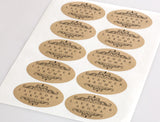 Textured Brown Kraft 3.25" x 2" Oval Labels for Inkjet and Laser Printers with Template and Printing Instructions, 5 Sheets, 50 Labels (OBK32)