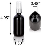 Black Glass Boston Round Bottle with Silver Treatment Pump (12 Pack)