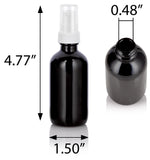 Black Glass Luxury Boston Round Bottle with White Treatment Pump (12 Pack)
