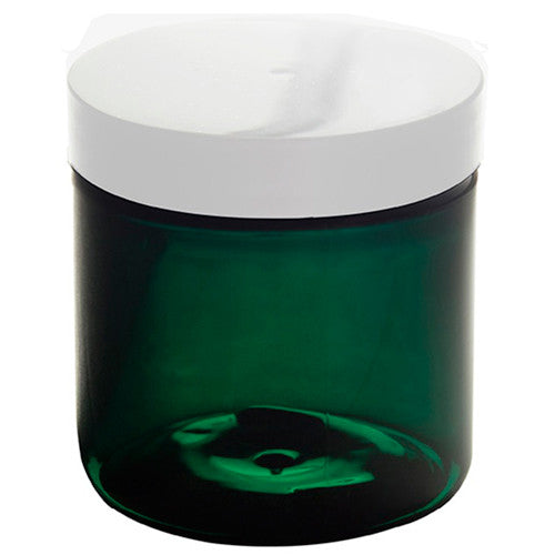 Plastic Jar in Green with White Foam Lined Lid - 4 oz / 120 ml - JUVITUS