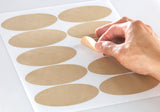 Textured Brown Kraft Oval Labels, 3.93" x 1.93", with Template and Printing Instructions, 5 Sheets, 50 Labels (BK39)