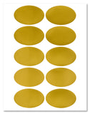 Shiny Gold Foil Oval Labels, 3.25" x 2", for Laser Printers with Template and Printing Instructions, 5 Sheets, 50 Labels (OG32)