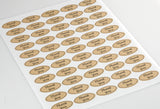 Textured  Brown Kraft 1.5 x 0.75 Inch Oval Labels with Downloadable Template and Printing Instructions, 5 Sheets, 275 Labels (OK15)