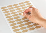 Textured  Brown Kraft 1.5 x 0.75 Inch Oval Labels with Downloadable Template and Printing Instructions, 5 Sheets, 275 Labels (OK15)