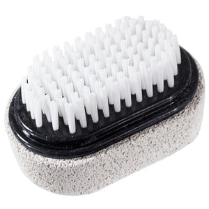 Two Sided Foot Scrubber: Pumice Stone Smoother & Bristle Brush Foot Exfoliator