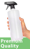 Natural Clear  Extra Large Plastic Squeeze Bottle Black Trigger Sprayer (6 Pack)