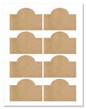 Textured Brown Kraft Arched Wine Bottle Labels, 3.5 x 2.4 Inches, with Downloadable Template and Printing Instructions, 5 Sheets, 40 Labels (WB35)
