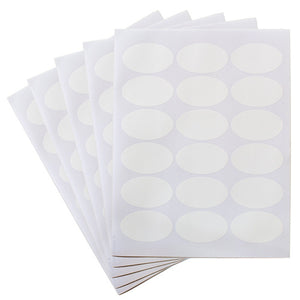 White Oval Waterproof Essential Oil Labels for Bottles & Jars ‰ÛÒ 2.5" x 1.5" Oval, 5 Sheets, 90 Labels (LC2005)
