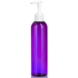 Purple Plastic PET Slim Cosmo Bottle with White Lotion Pump - JUVITUS