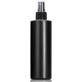 Black Plastic HDPE Cylinder Squeeze Bottle with Black Fine Mist Sprayer (12 Pack)
