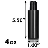 Black Plastic HDPE Cylinder Squeeze Bottle with Black Disc Cap (12 Pack)