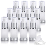 15 ml / 0.50 oz Empty Frosted Airless Acrylic Foundation Bottle with Clear Cap + Funnel