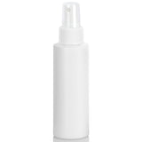 4 oz White Plastic HDPE Cylinder Squeeze Bottle with White Fine Mist Sprayer (12 Pack)