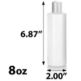 White Plastic HDPE Cylinder Squeeze Bottle with Silver Disc Cap (12 Pack)