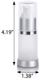 15 ml / 0.50 oz Empty Frosted Airless Acrylic Foundation Bottle with Clear Cap + Funnel