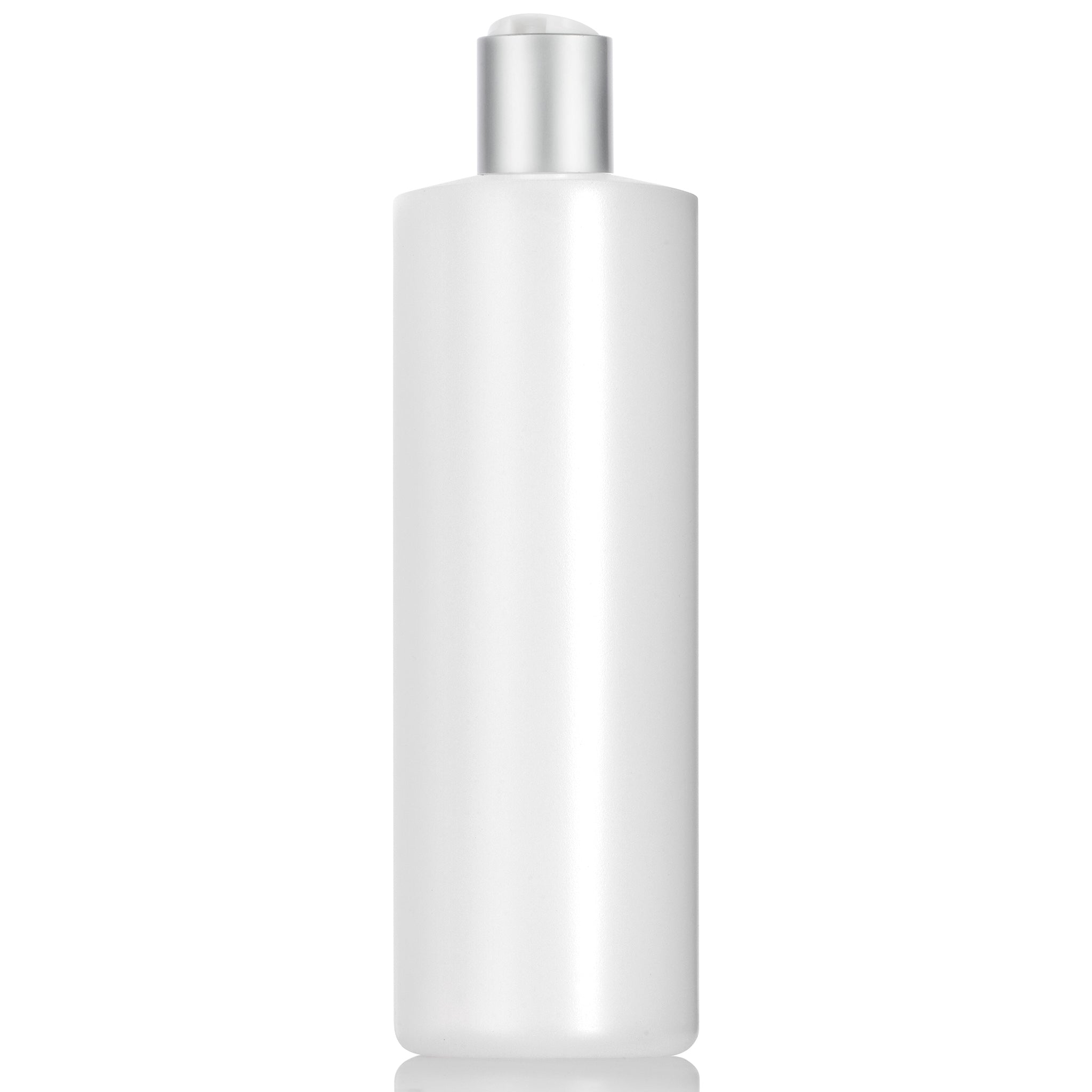 Natural Clear Plastic Squeeze Bottle with Silver Disc Cap - 4 oz / 120 ml