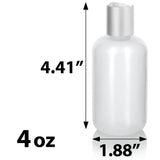 Clear Natural Plastic LDPE Squeeze Bottle with Silver Disc Cap (12 Pack)