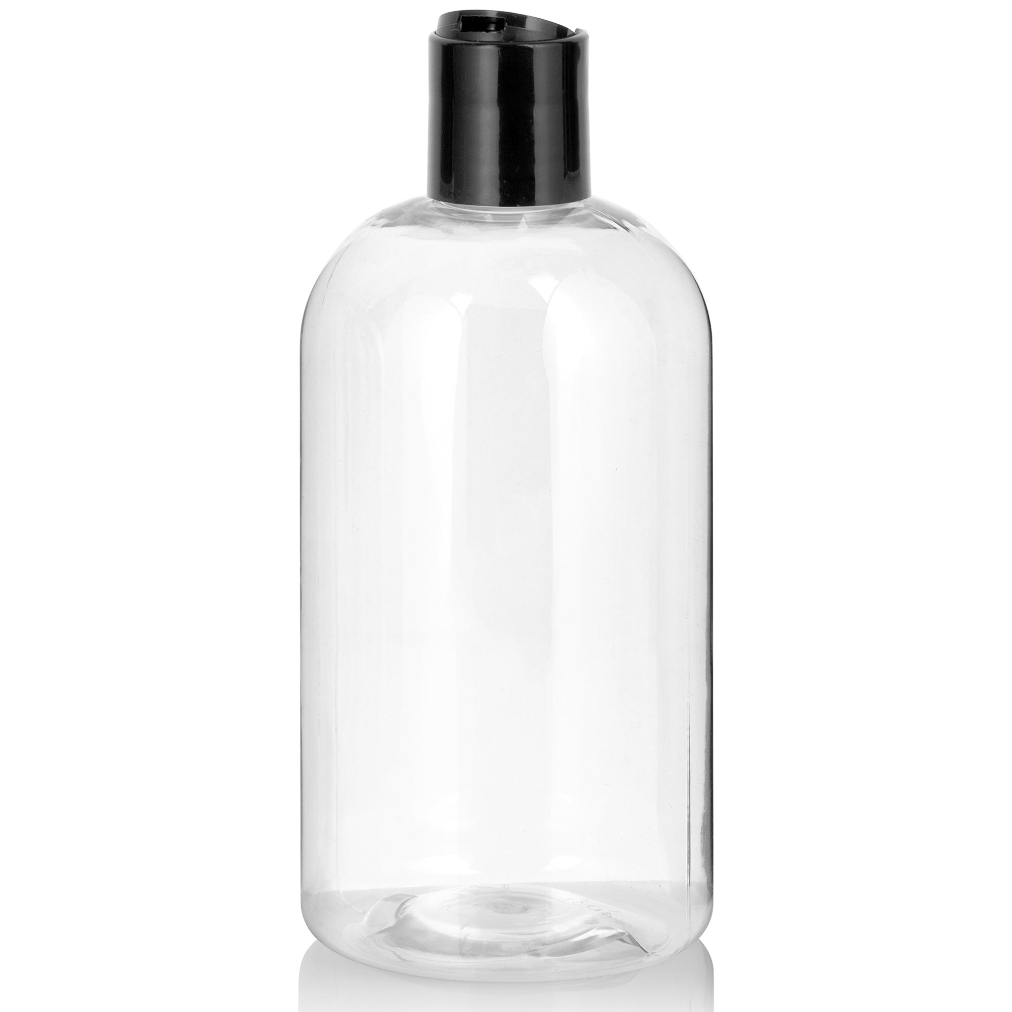 1 Oz / 30 Ml Natural Clear Plastic Squeeze LDPE Bottle With Black Twist Top Spout (12 Pack