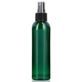 Green Plastic PET Slim Cosmo Bottle with Black Fine Mist Sprayer - 8 oz (6 Pack)