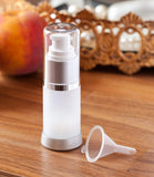 15 ml / 0.50 oz Empty Frosted Airless Acrylic Foundation Bottle with Clear Cap + Funnel (12 Pack)