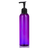Purple Plastic PET Slim Cosmo Bottle with Black Lotion Pump (12 Pack) - JUVITUS