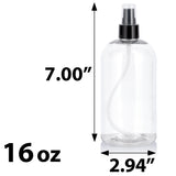 Clear Plastic PET Boston Round Bottle with Black Treatment Pump (12 Pack)