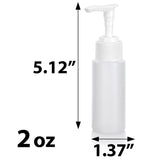 Natural Clear Plastic HDPE Squeeze Bottle with White Lotion Pump (12 Pack)
