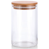 16 oz Clear Glass Borosilicate Jar with Bamboo Silicone Sealed Lid (4 Pack)