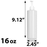 Natural Clear Plastic HDPE Squeeze Bottle with White Lotion Pump (12 Pack)