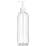 Clear Plastic PET Slim Cosmo Bottle with White Lotion Pump (12 Pack)