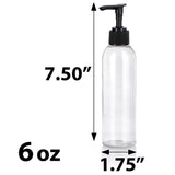 Clear Plastic PET Slim Cosmo Bottle with Black Lotion Pump (12 Pack)