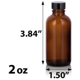 Amber Glass Boston Round Bottle with Airtight Phenolic Cap (12 Pack) - JUVITUS