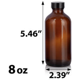 Amber Glass Boston Round Bottle with Airtight Phenolic Cap (12 Pack) - JUVITUS