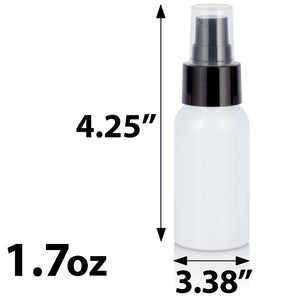 White Aluminum Metal Bottle with Black Treatment Pump - 1.7 oz (12 Pack)