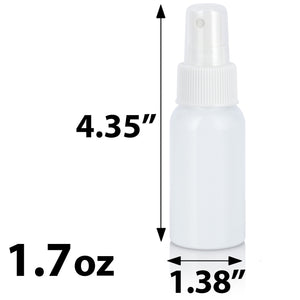 White Aluminum Metal Bottle with White Fine Mist Sprayer - 1.7 oz (12 Pack)