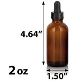 Amber Glass Boston Round Bottle With Black Dropper (12 Pack) - JUVITUS