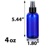 Cobalt Blue Plastic PET Boston Round Bottle with Black Treatment Pump (12 Pack) - JUVITUS